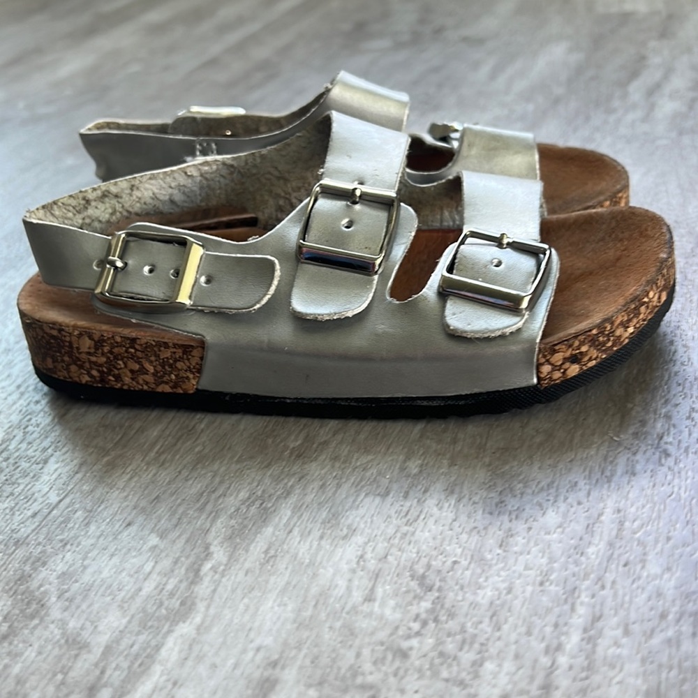 Kalli girls silver strap & buckle sandals  $5/25